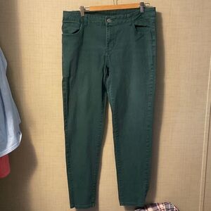 Emerald Green Women's Cropped Jeans